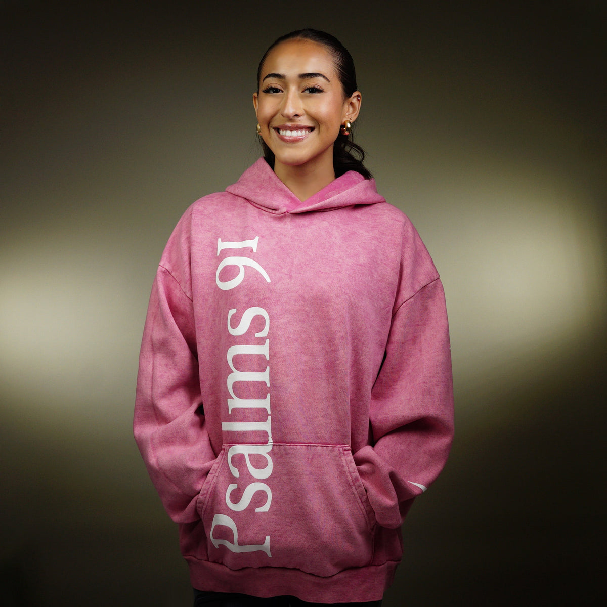 Heavy Psalms 91 Hoodie washed pink