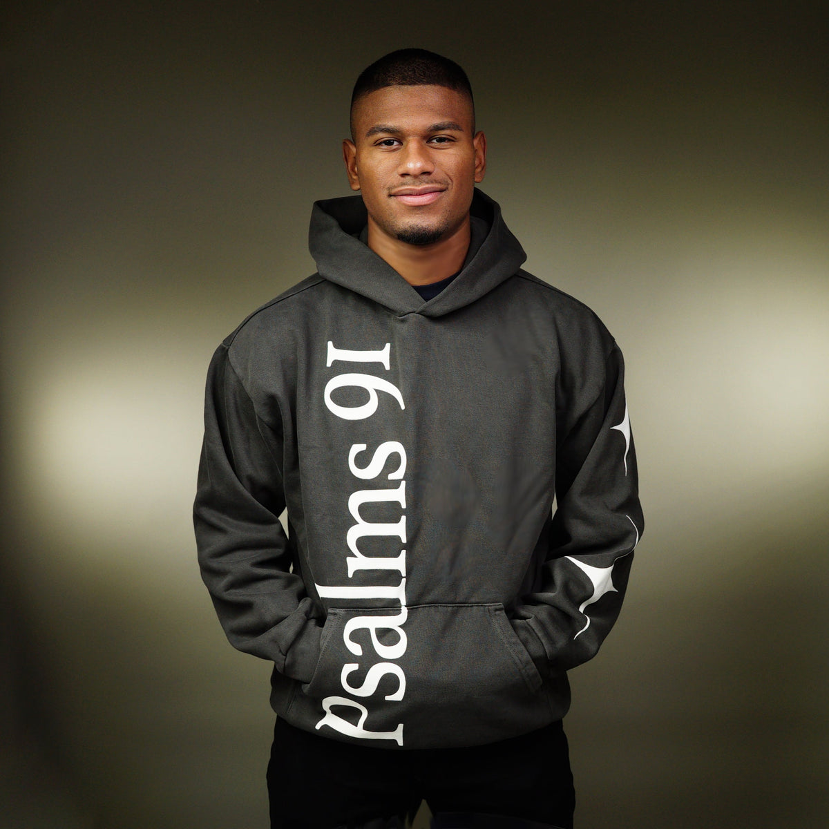 psalms 91 hoodie charcoal
