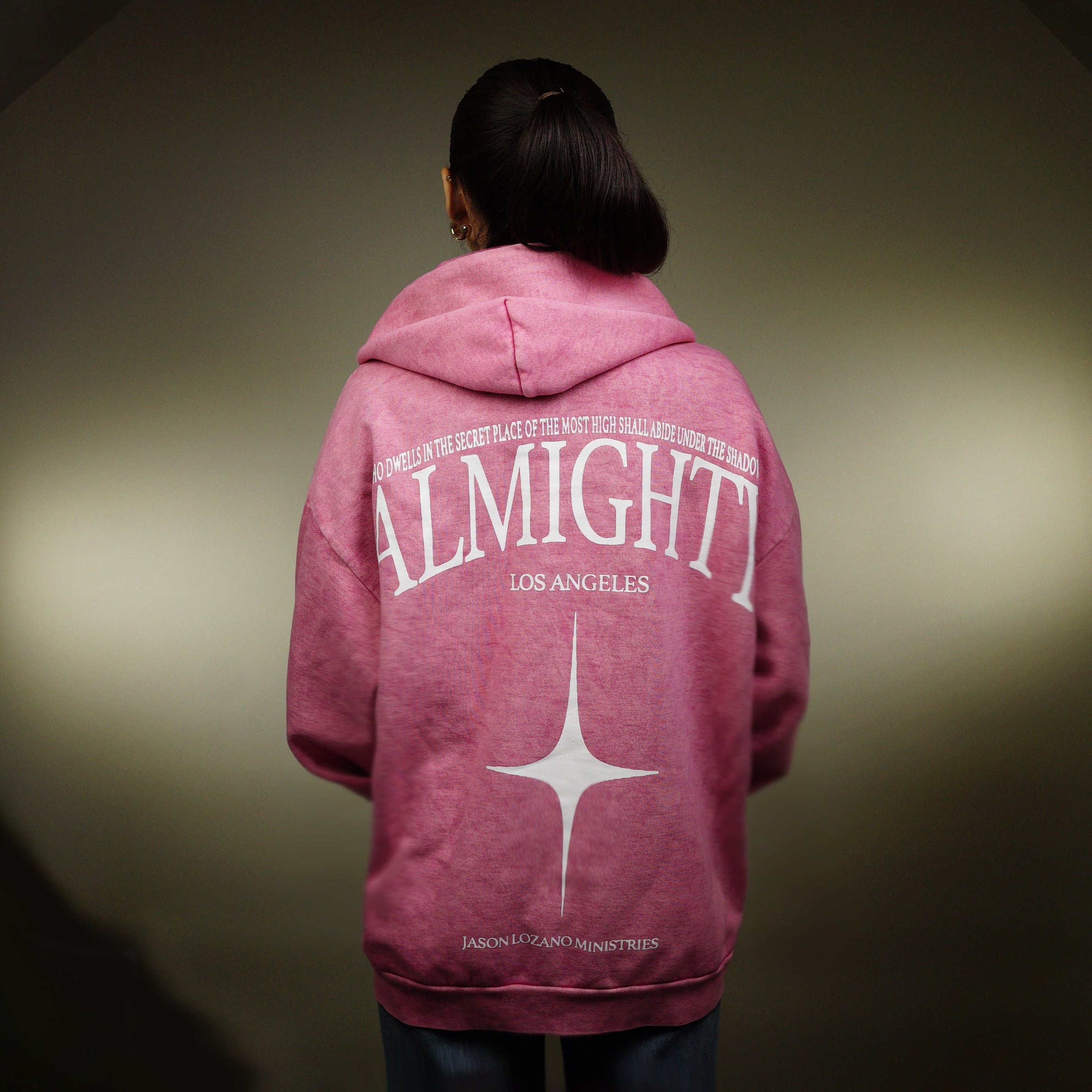 Heavy Psalms 91 Hoodie washed pink